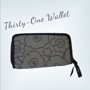 Thirty-One Gray and Black Fabric Wallet